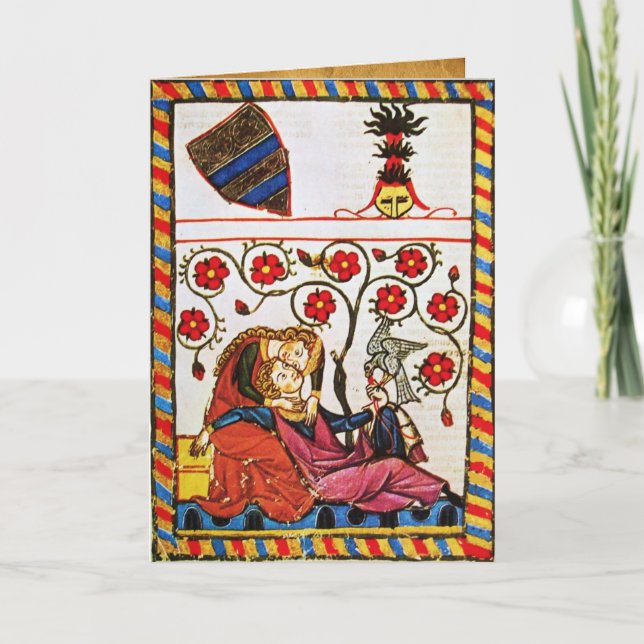 ETERNAL LOVE MEDIEVAL PARCHMENT HOLIDAY CARD (Front)