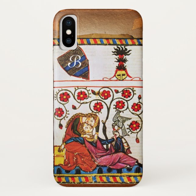 ETERNAL LOVE MONOGRAM parchment Case-Mate iPhone Case (Back)