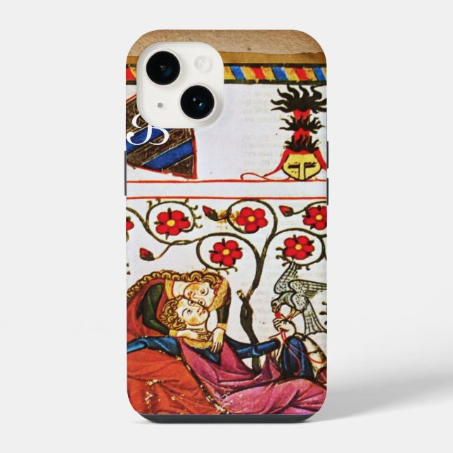 ETERNAL LOVE MONOGRAM parchment iPhone Case (Back)