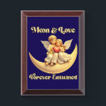 Eternal Love on a Crescent Moon Award Plaque<br><div class="desc">Wrapped in moonlight and angelic embrace,  this design celebrates love that transcends time. A soft and romantic piece perfect for heartfelt gifts and dreamy decor</div>