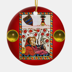 ETERNAL LOVE red yellow gem Ceramic Ornament