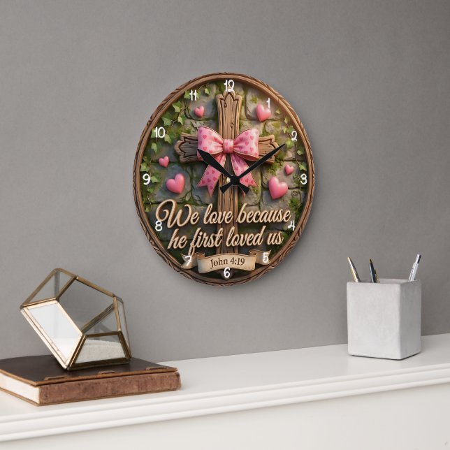 Eternal Love Stone Cross Heritage Large Clock (Office)