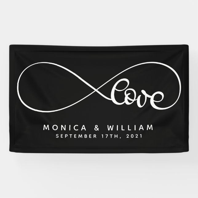Eternal Love Symbol | Add Your Name & Date Banner (Horizontal)