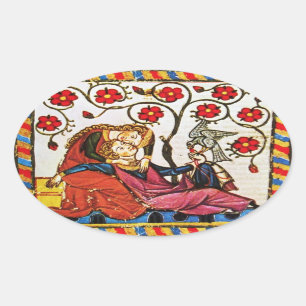 ETERNAL LOVE VALENTINE'S DAY OVAL PARCHMENT STICKER