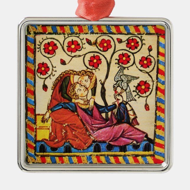 ETERNAL LOVE VALENTINE'S DAY PARCHMENT METAL ORNAMENT (Front)