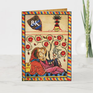 ETERNAL LOVE VALENTINE'S DAY PARCHMENT MONOGRAM HOLIDAY CARD