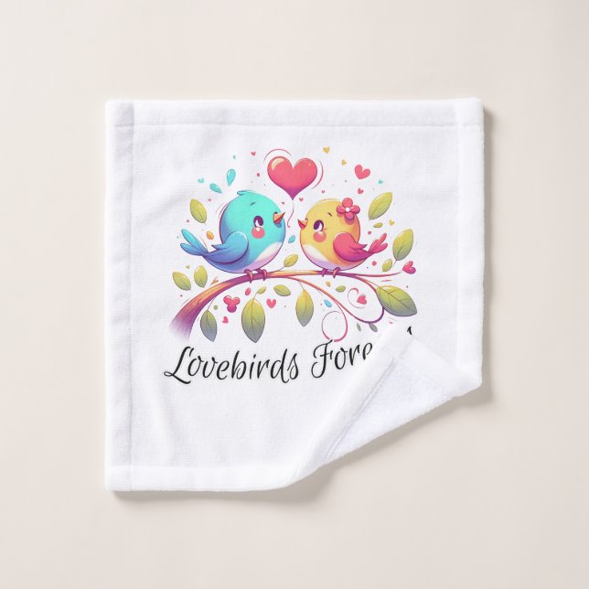 Eternal Lovebirds Cute Couple Wash Cloth (Wash Cloth)
