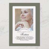 Eternal Memory Sympathy Photo Thank You Card