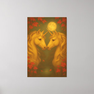 Eternal Moonlit Unicorns – Fine Art Romantic Fanta Canvas Print