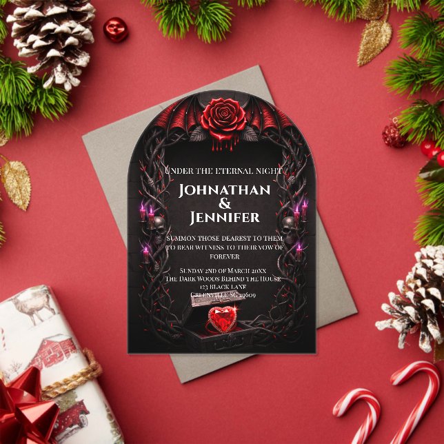 Eternal Night Gothic Vampire Wedding Dark Romance  Acrylic Invitations (Insitu (Holiday))
