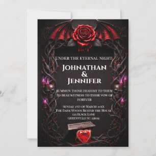 Eternal Night Gothic Vampire Wedding Dark Romance  Invitation