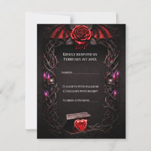Eternal Night Gothic Vampire Wedding Dark Romance  RSVP Card