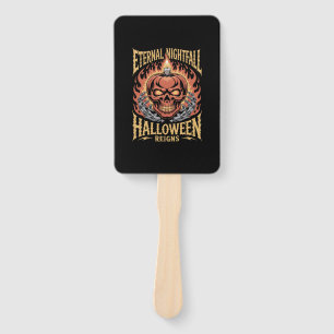 Eternal Nightfall Halloween Skull Pumpkin Hand Fan