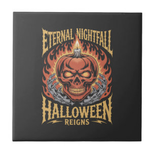 Eternal Nightfall Halloween Skull Pumpkin Tile