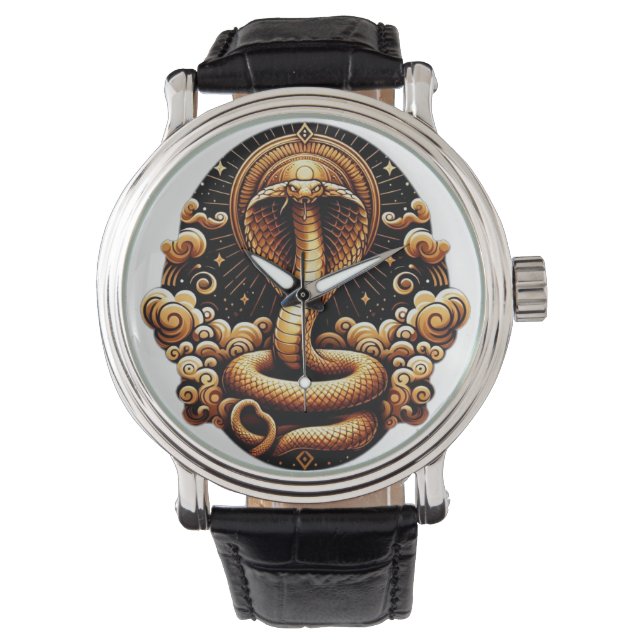 Eternal Radiance: The Golden Serpent" Watch (Front)