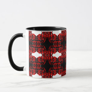 Eternal Red Abstract Acrylic Paint Pour Fluid Art Mug