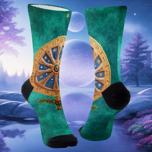 Eternal Renewal: Yule's Radiant Solstice Sunwheel Socks