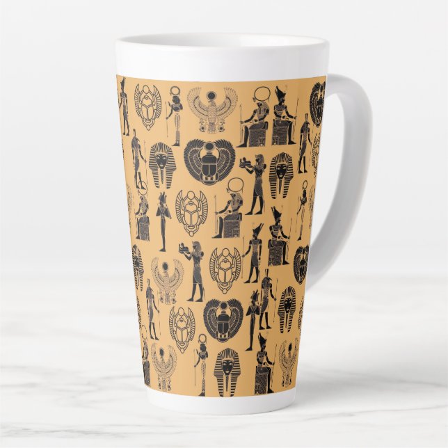 Eternal Sands: Egyptian Antique Elegance for Time Latte Mug (Right Angle)