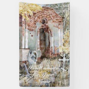 Eternal silence in the cemetery banner