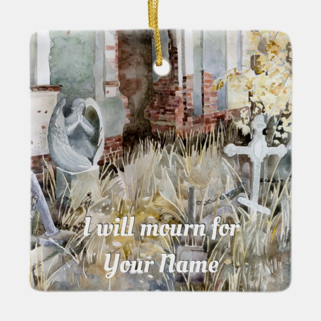 Eternal silence in the cemetery  ceramic ornament (Front)