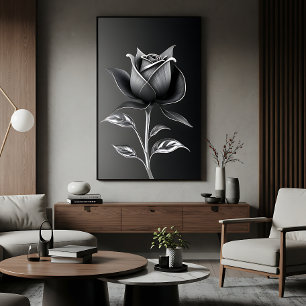 Eternal Silver Rose Canvas Print