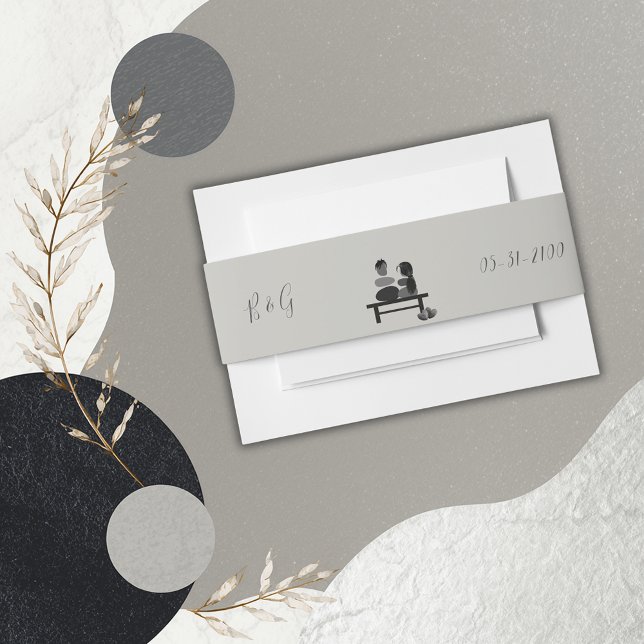 Eternal Stone couple Boho wedding  Invitation Belly Band (Creator Uploaded)