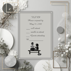 Eternal Stone couple Boho wedding RSVP Card
