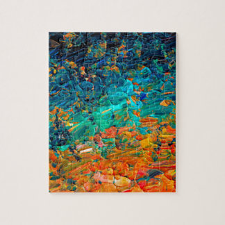 ETERNAL TIDE 2 Orange Turquoise Blue Black Ombre Jigsaw Puzzle
