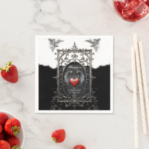 Eternal Vows Beneath Midnight Wings. Napkin