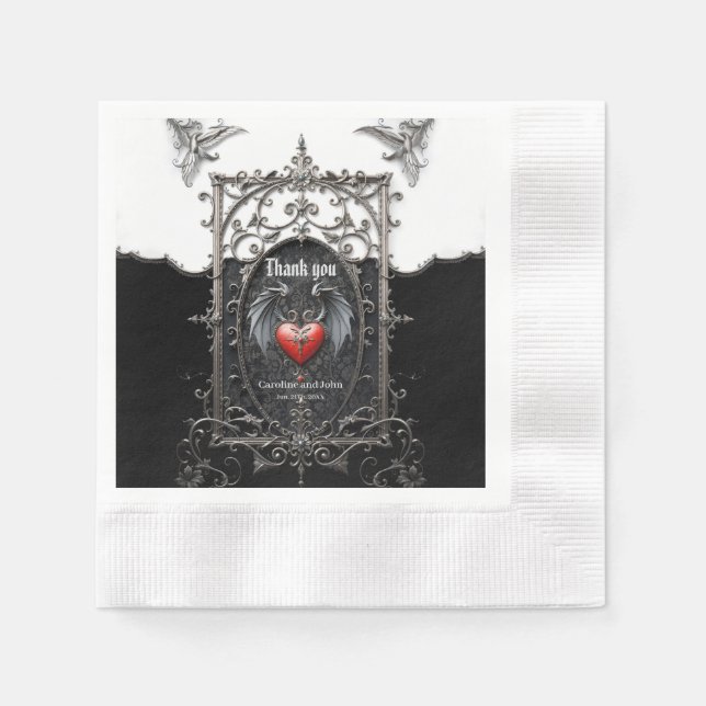 Eternal Vows Beneath Midnight Wings. Napkin (Front)