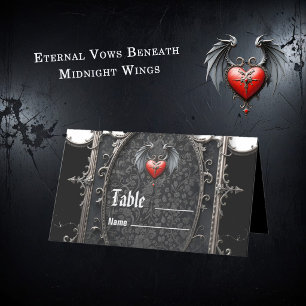 Eternal Vows Beneath Midnight Wings. Place Card