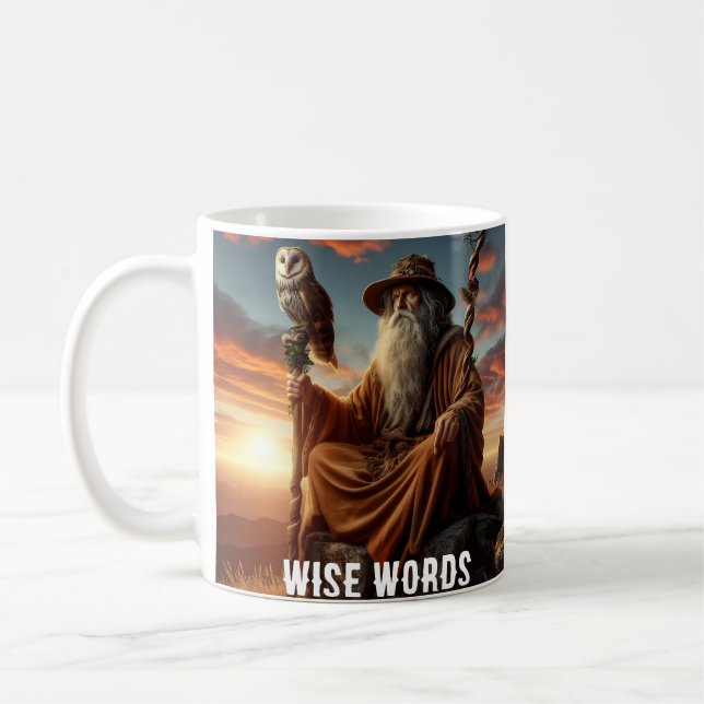 Eternal Wisdom: Words Lighting the Soul" Coffee Mug (Left)