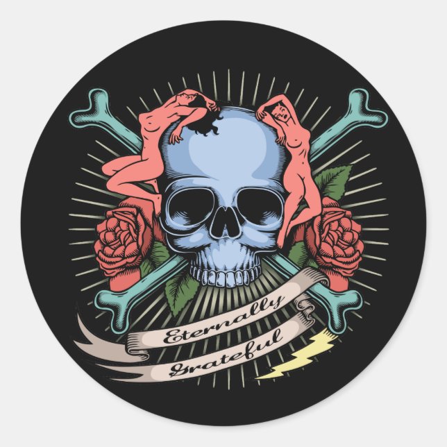 Eternally Grateful Classic Round Sticker (Front)