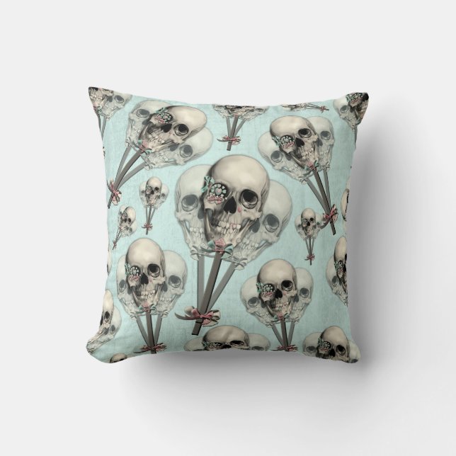 Eternally Sweet Skull Lollipops Throw Pillow (Front)