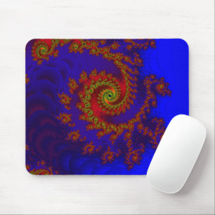 Eternity   Blue and Red Fractal Art Mouse Pad