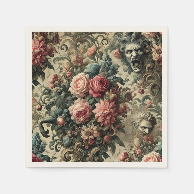 Eternity is Often Enough – Gothic Floral Design Napkin (Front)