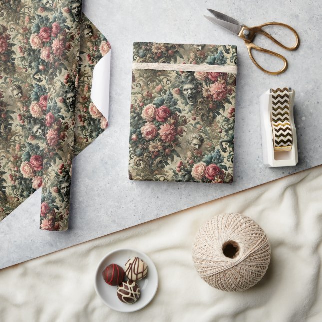 Eternity is Often Enough – Gothic Floral Design Wrapping Paper (Crafts)