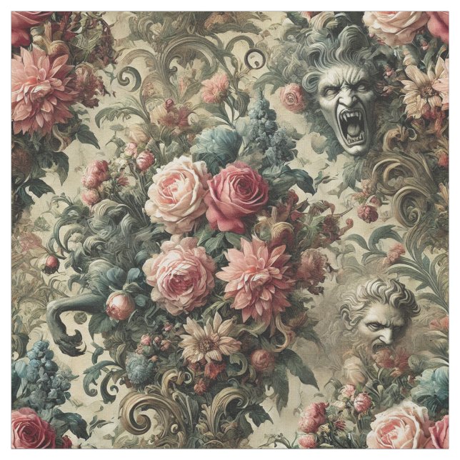 Eternity is Often Enough – Gothic Statement Tile Fabric (Swatch)
