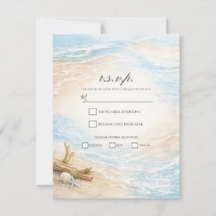 Eterntal Tides Coastal Watercolor Beach RSVP Invitation