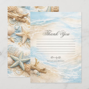 Eterntal Tides Coastal Watercolor Beach Thank You  Invitation