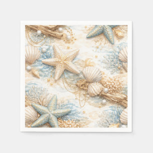 Eterntal Tides Coastal Watercolor Beach Wedding Napkin