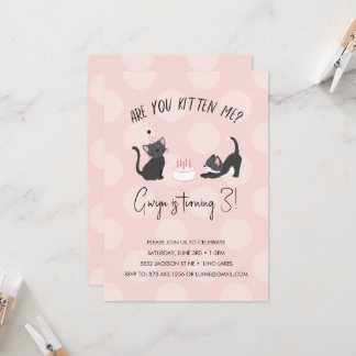Êtes-Vous Kitten Me ? Invitation d'anniversaire