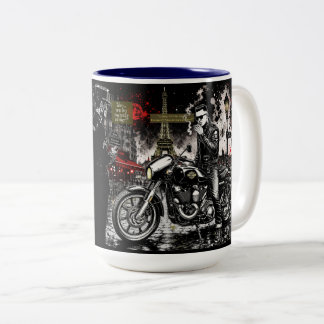 "Êtes-vous psychobilly ou motard ?" Two-Tone Coffee Mug