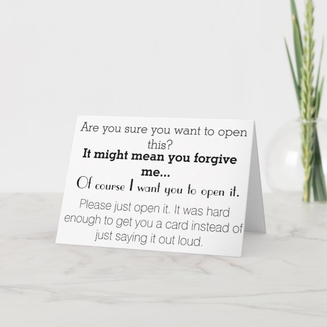 Êtes-vous sûrs ? Carte d'excuses (Devant)