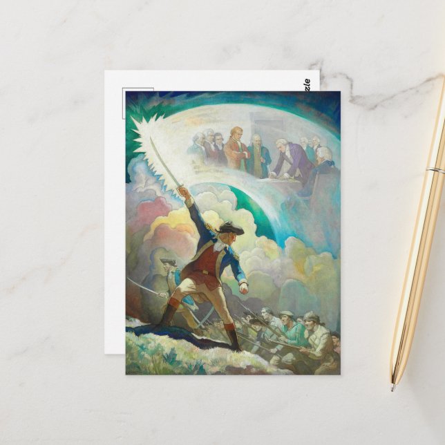 Ethan Allen, Forerunner of Independence by Wyeth Postcard (Front/Back In Situ)