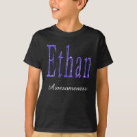 Ethan, Awesomeness Name, Logo, Boys Black T-shirt