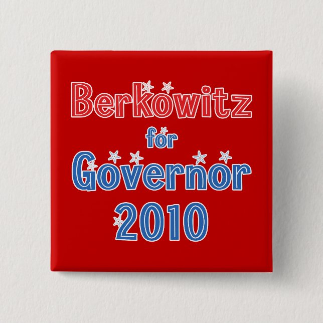 Ethan Berkowitz for Governor 2010 Star Design 2 Inch Square Button (Front)