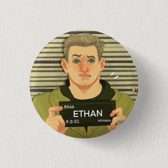 ethan mugshot 1 inch round button (Front)