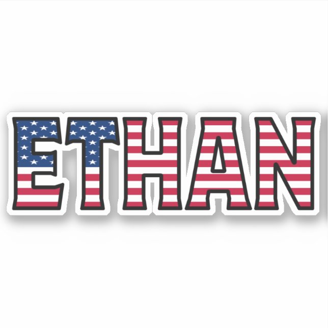 Ethan Name Prénom USA Sticker Stickerset (Devant)