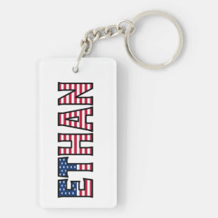 Ethan Name Vorname USA Flagge Anhänger Schlüssel Keychain